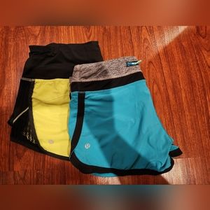 (2) pairs lululemon size 6/8 shorts